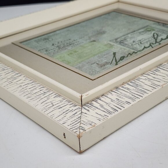 Vintage 1950s Wooden Textured Picture Fraame White Gray 8.5x6.5 - Picture 9 of 11